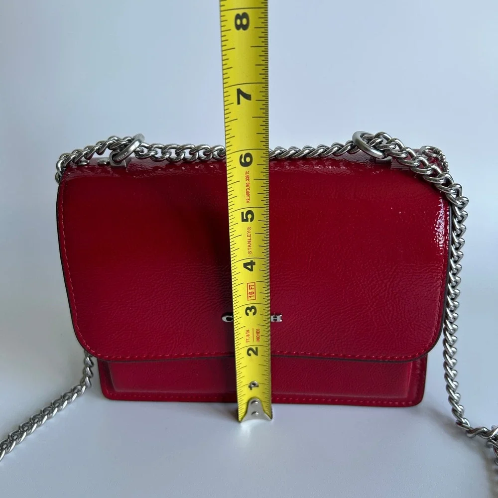 Coach Mini Klare Red Patent Leather Crossbody Bag Excellent